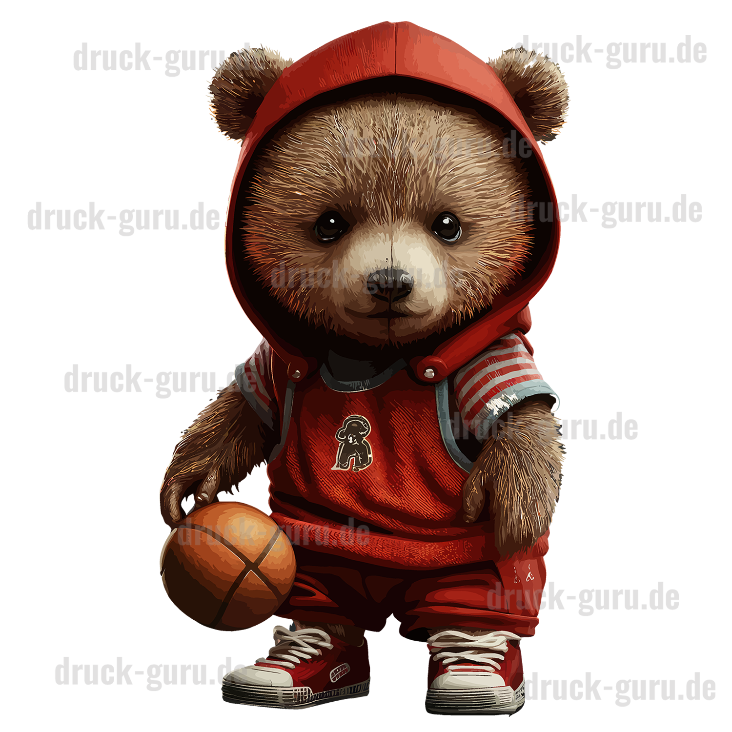 Bügelbild "Teddy Red Baskettball" druck-guru