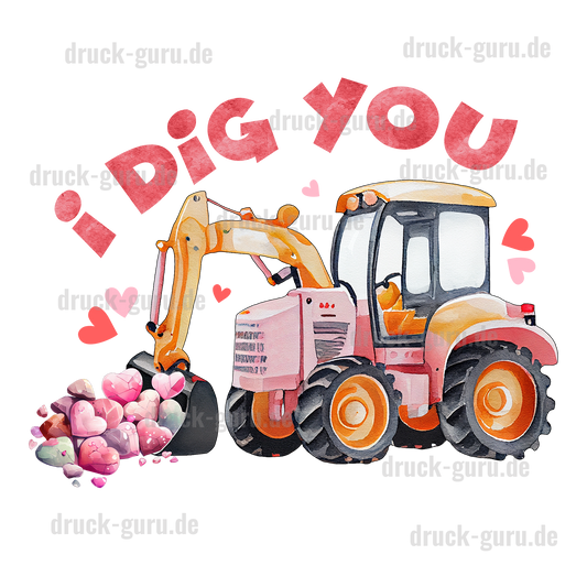 Bügelbild "I dig You" druck-guru