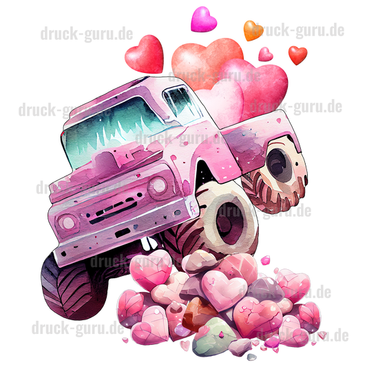 Bügelbild " Valentine Heart Truck" druck-guru