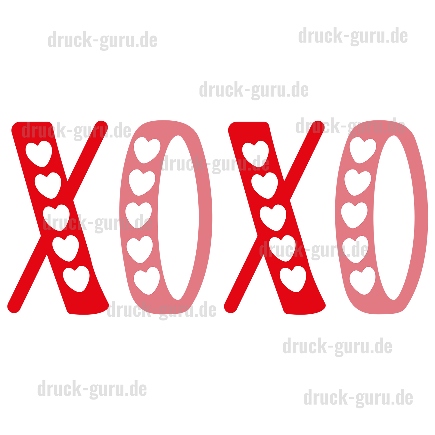 Bügelbild "Heart XO XO" druck-guru