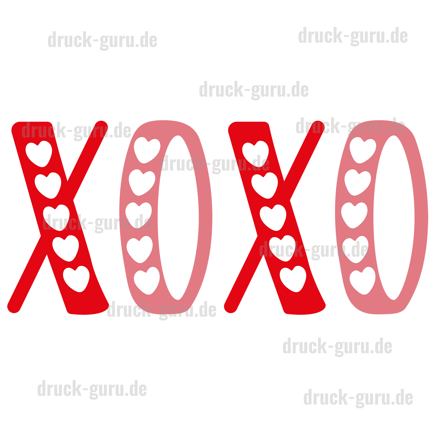 Bügelbild "Heart XO XO" druck-guru