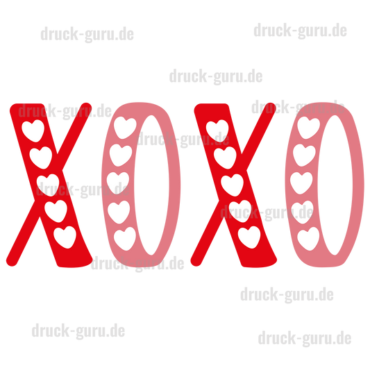 Bügelbild "Heart XO XO" druck-guru