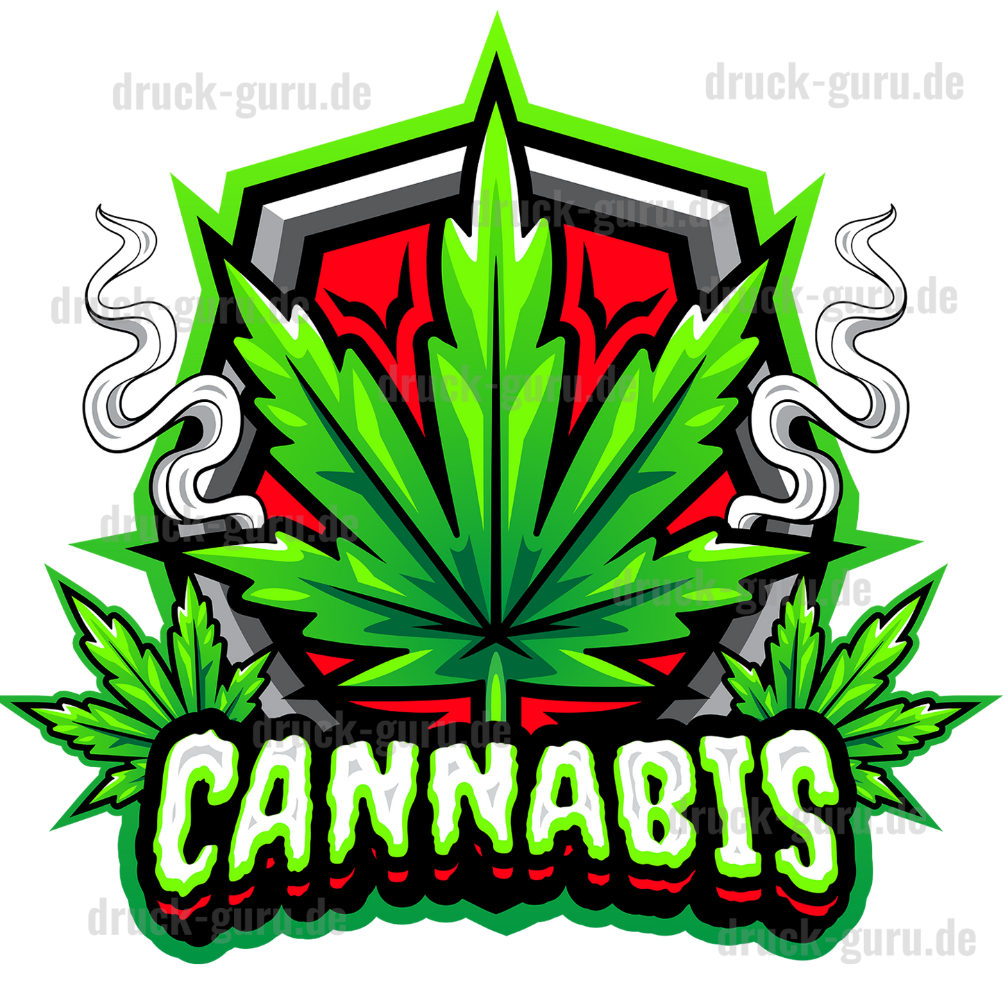 Bügelbild "Cannabis-Logo" druck-guru