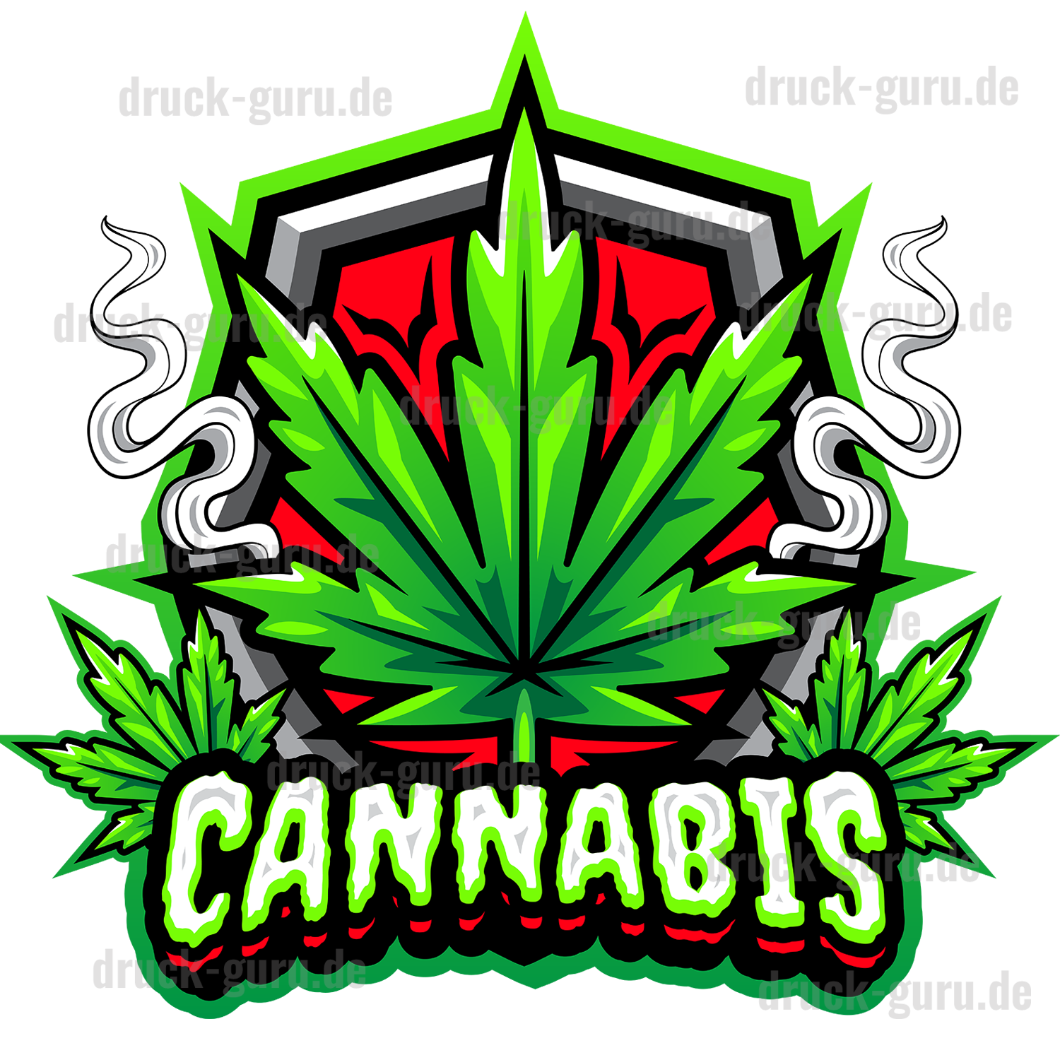 Bügelbild "Cannabis-Logo" druck-guru