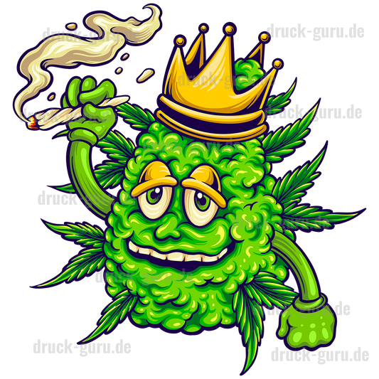 Bügelbild "Cannabis-Lucky-King" druck-guru