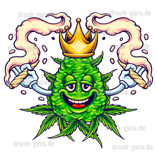 Bügelbild "King of Cannabis" druck-guru