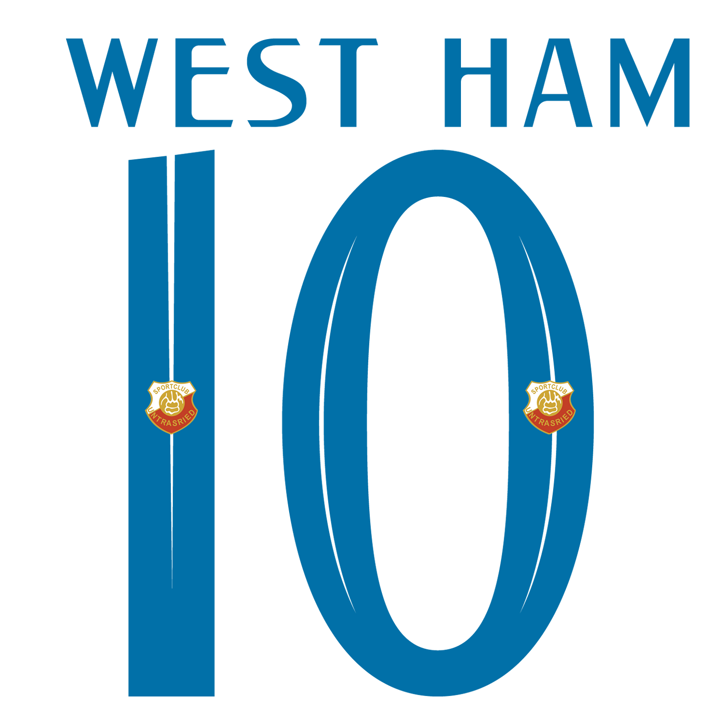 Nummernsatz "West Ham" + Teamlogo druck-guru