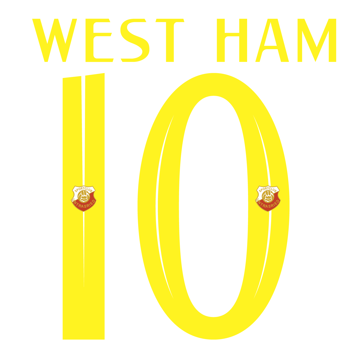 Nummernsatz "West Ham" + Teamlogo druck-guru