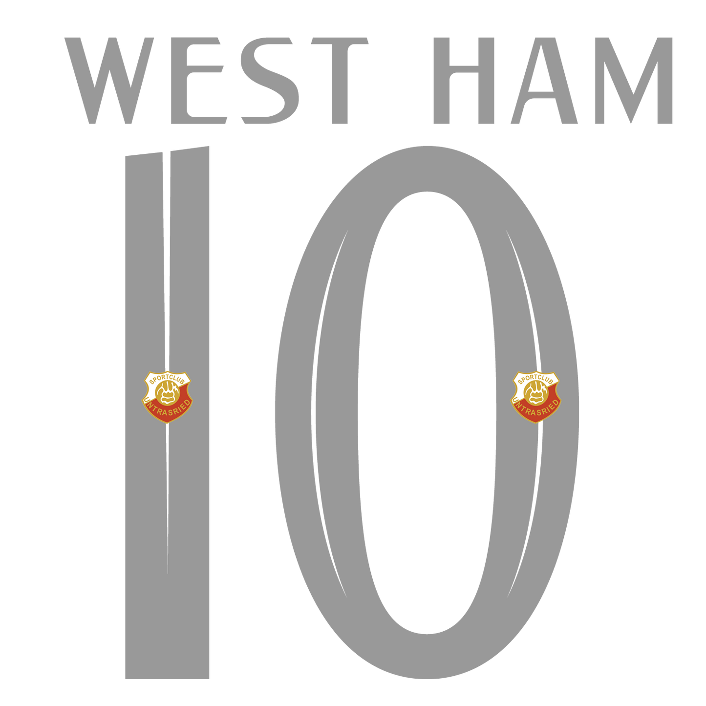 Nummernsatz "West Ham" + Teamlogo druck-guru