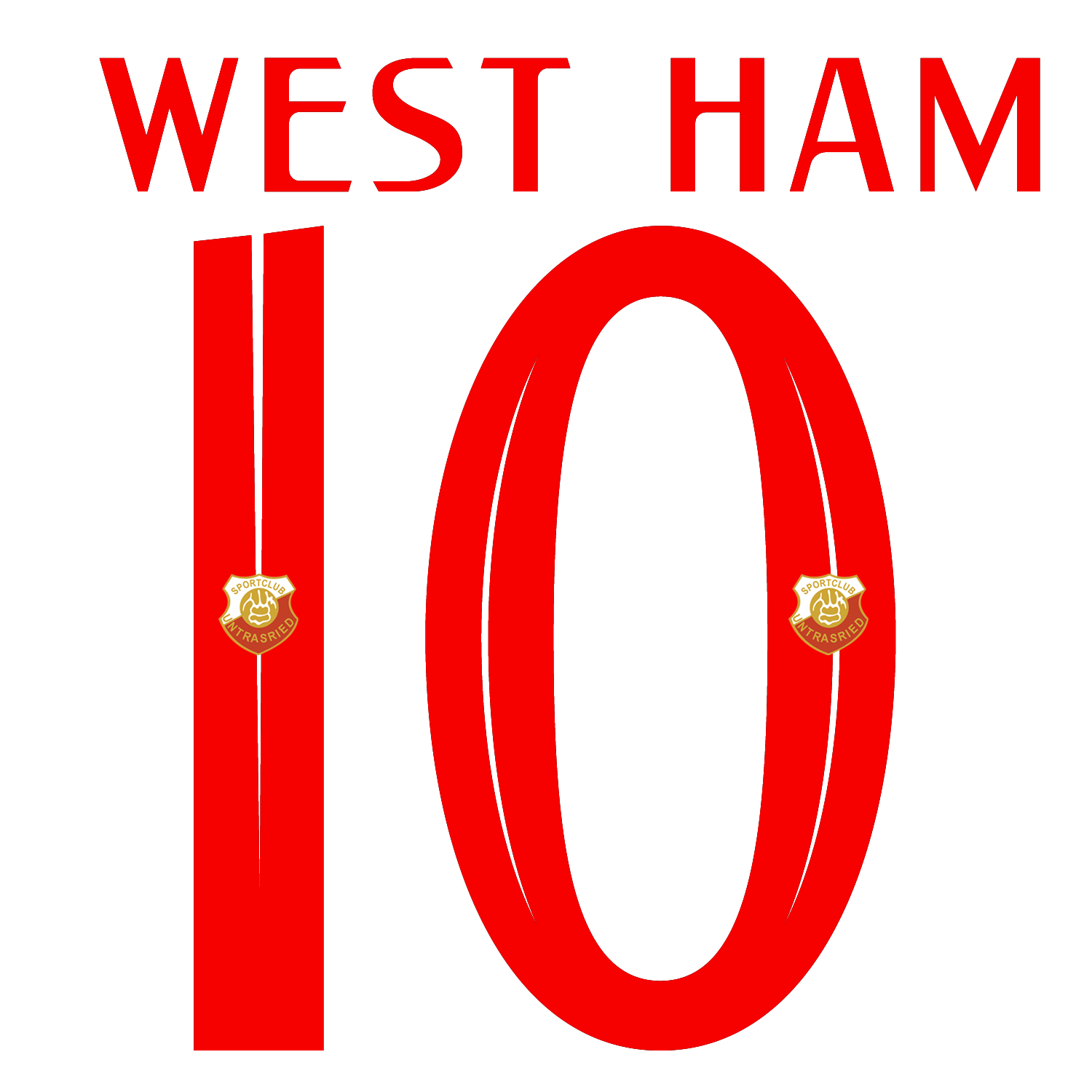 Nummernsatz "West Ham" + Teamlogo druck-guru