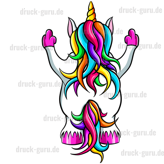 Bügelbild "Einhorn von Hinten" druck-guru