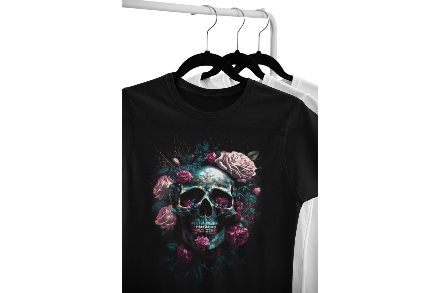 T-Shirt mit Skull und Pilzen druck-guru