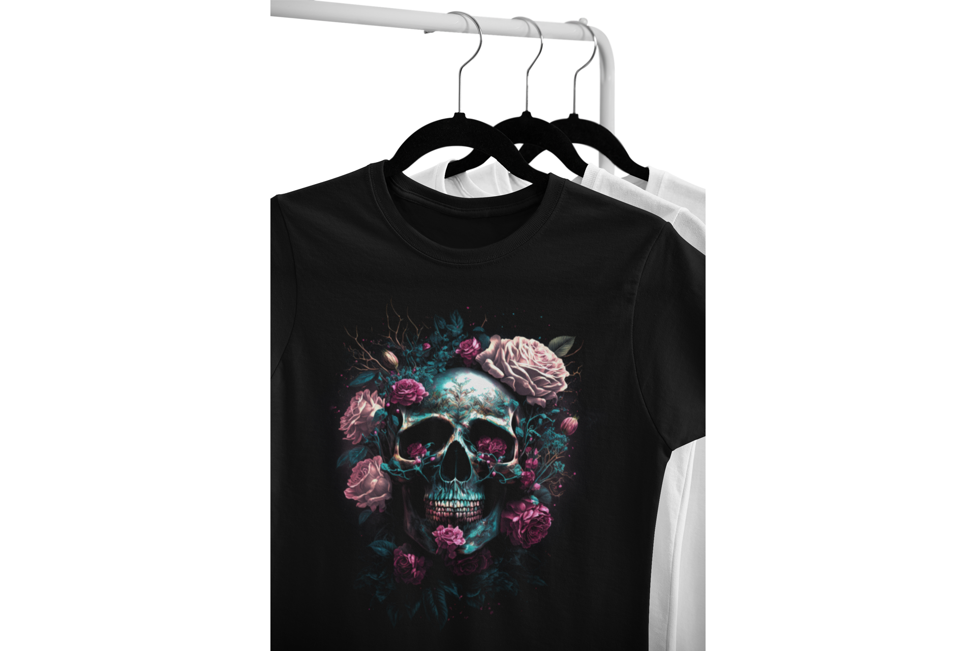 T-Shirt mit Skull und Pilzen druck-guru