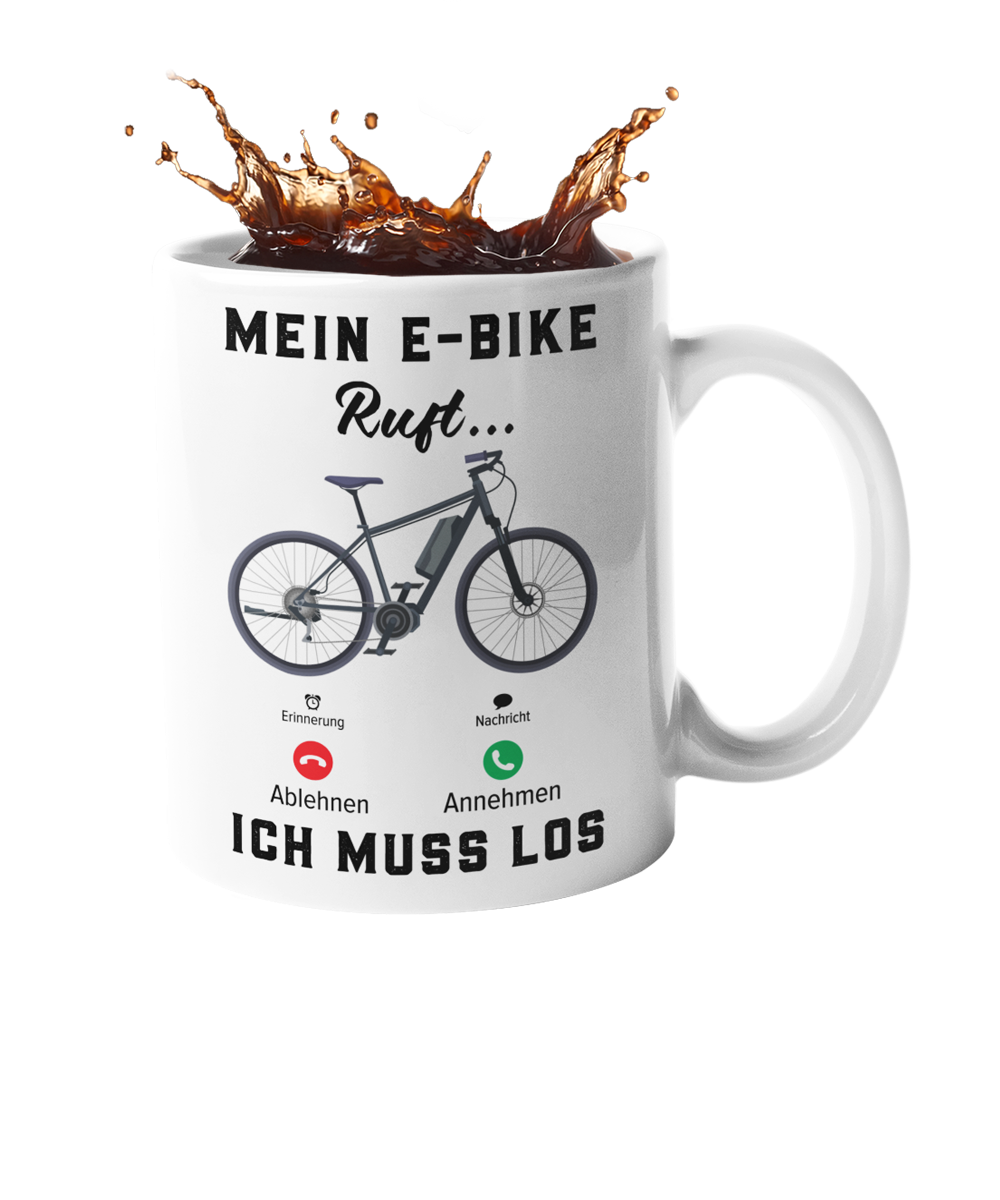 Tasse "Mein E-Bike ruft - Ich muss los" Handmade-Lifestyle