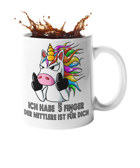 Einhorn Tasse "Ich habe 5 Finger" Handmade-Lifestyle