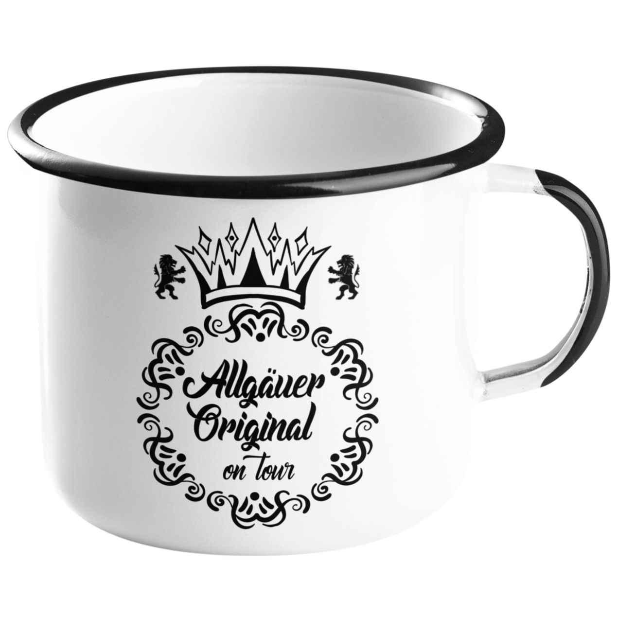 Emaille Tasse "Allgäuer Original" Allgäu-Häs