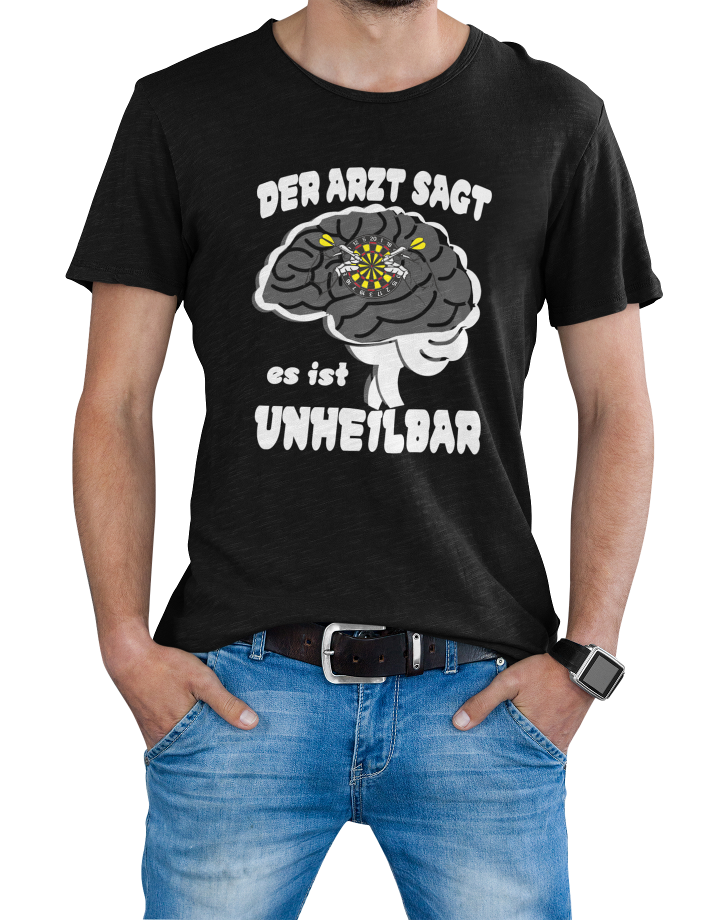 Dart T-Shirt "Unheilbar" Handmade-Lifestyle