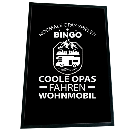 XXL Camping Fußmatte "Normale Opas spielen Bingo" 60x90 cm Handmade-Lifestyle