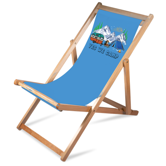 Liegestuhl Camping "Yes we camp" Handmade-Lifestyle