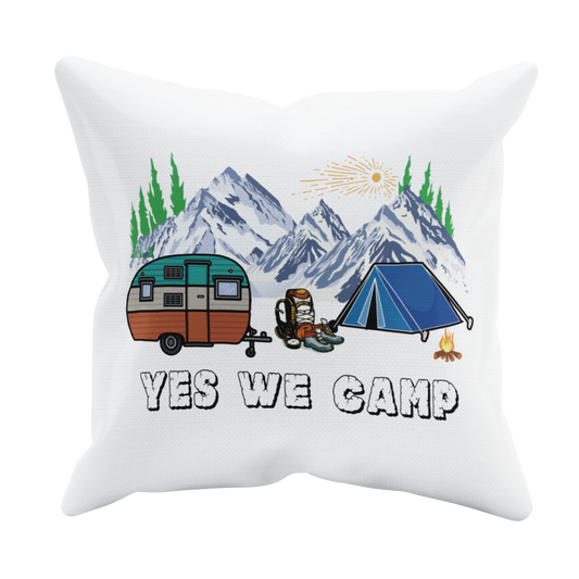 Camping Kissen "Yes we Camp" 40x40 cm Handmade-Lifestyle