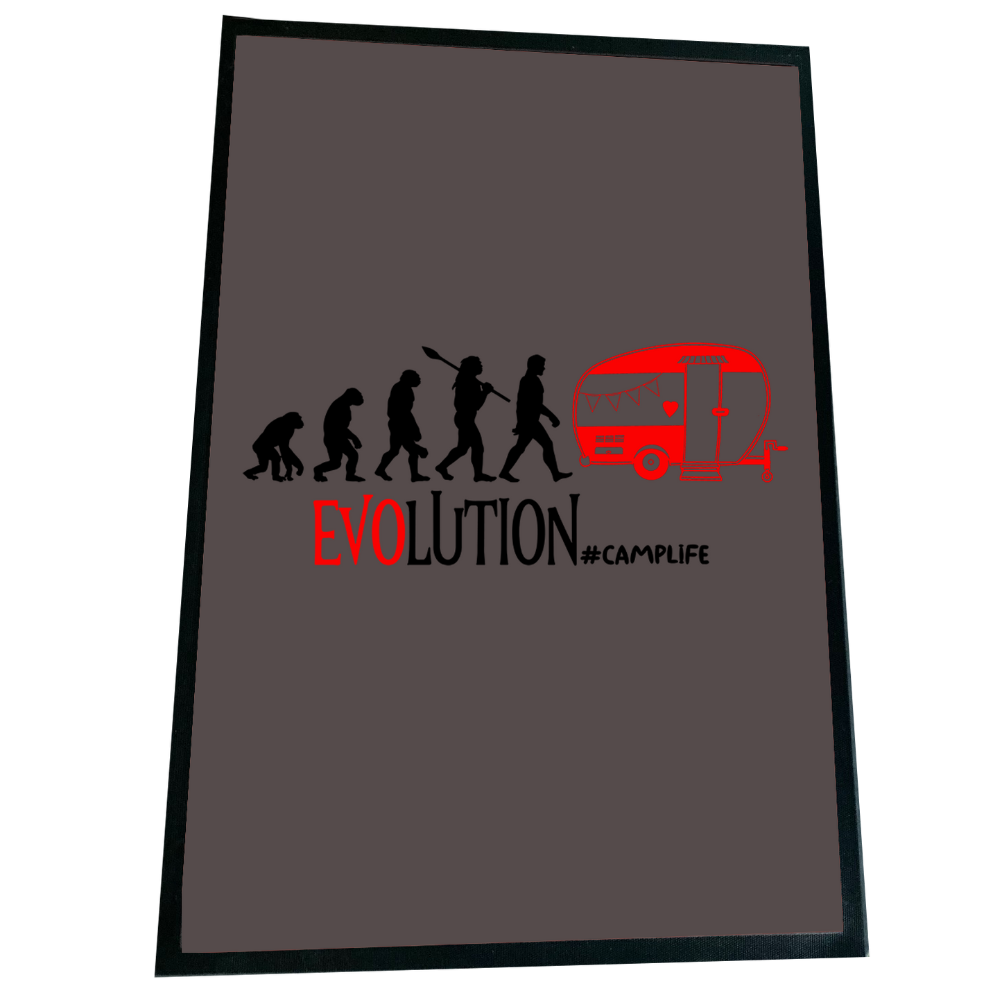 XXL Camping Fußmatte "Evolution Camping" 60x90 cm Handmade-Lifestyle