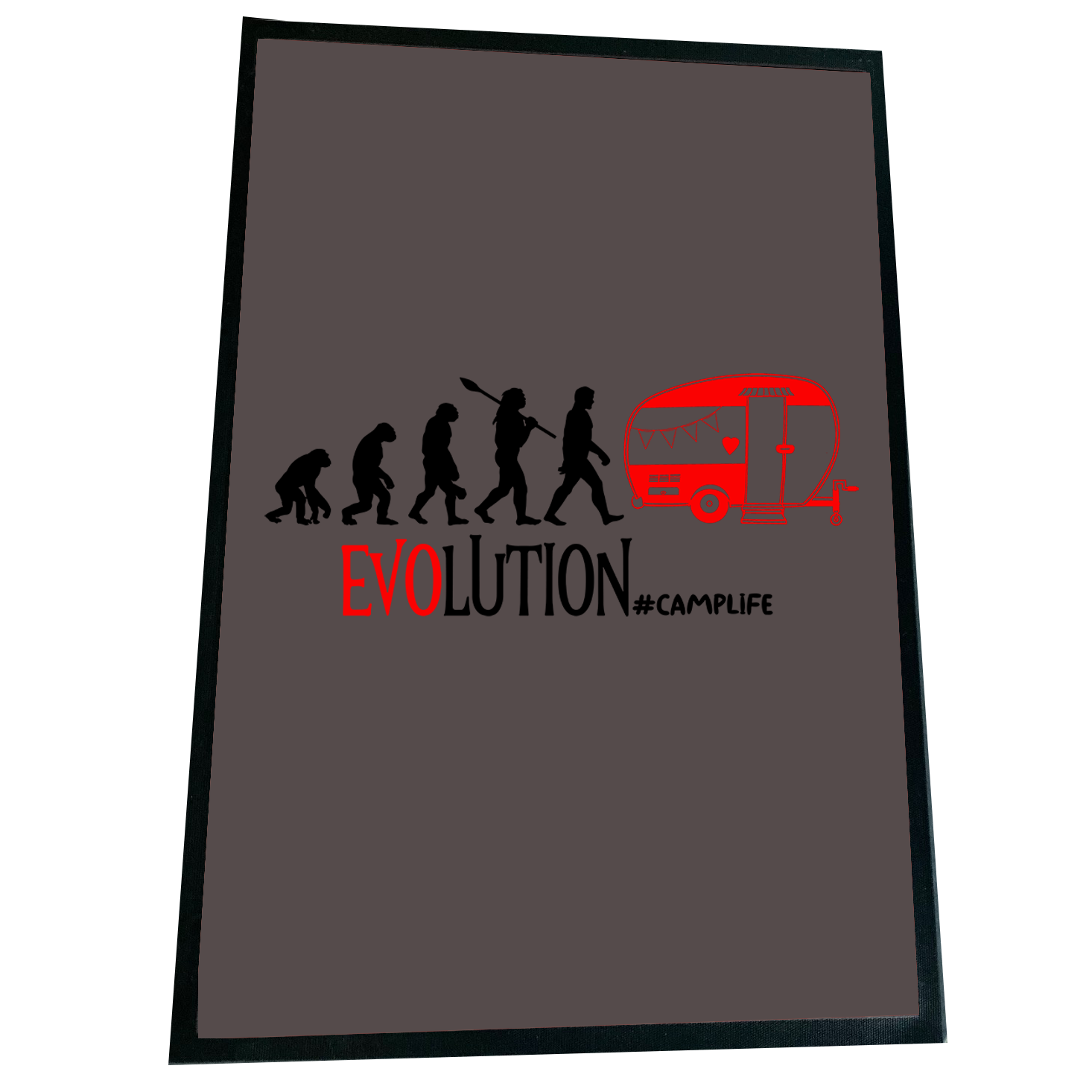 XXL Camping Fußmatte "Evolution Camping" 60x90 cm Handmade-Lifestyle