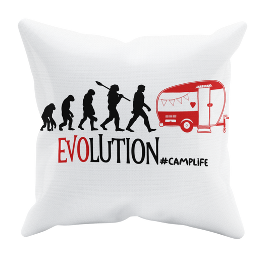 Camping Kissen "Evolution Camping" 40x40 cm Handmade-Lifestyle