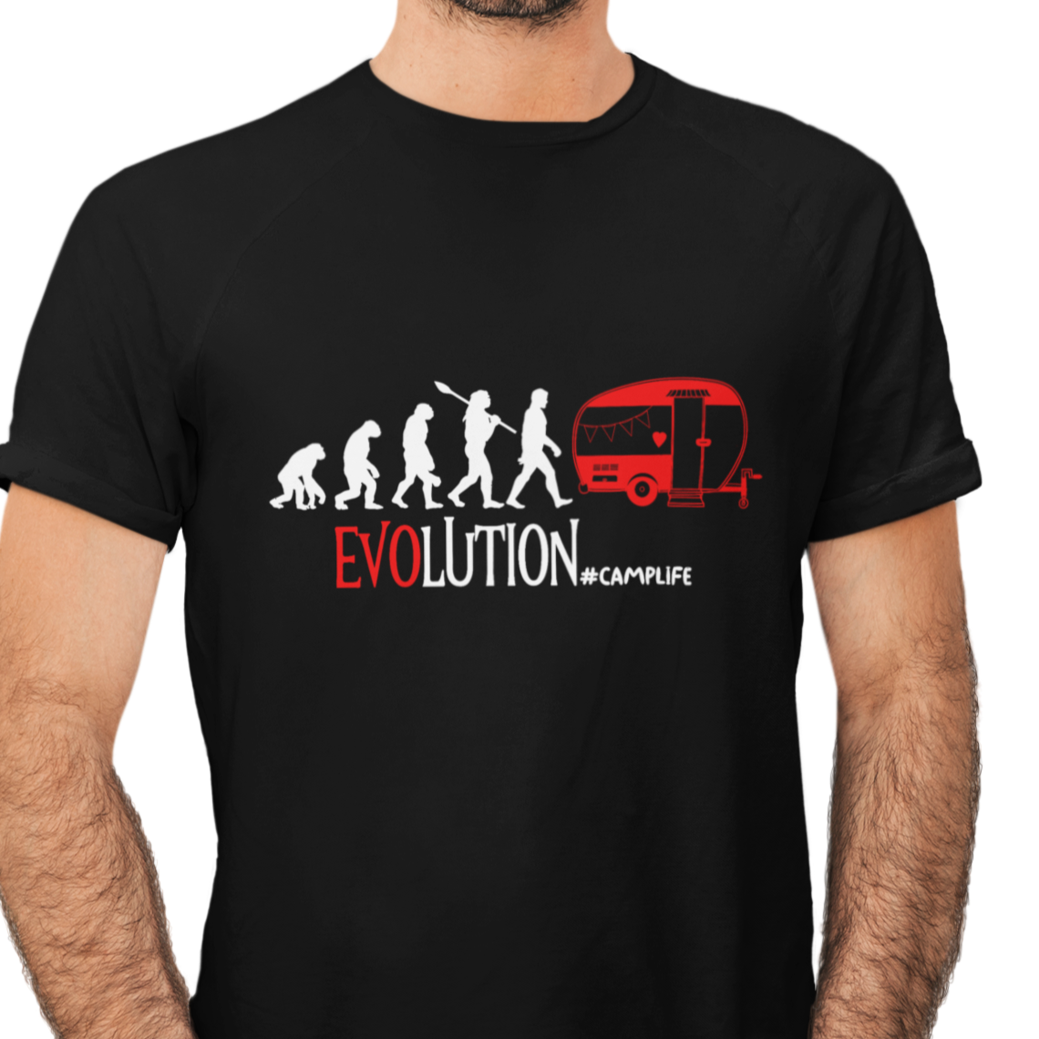 T-Shirt "Evolution Camping" Handmade-Lifestyle