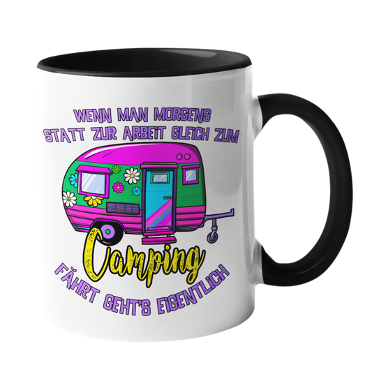 Camping-Tasse "Camping statt Arbeit" Handmade-Lifestyle