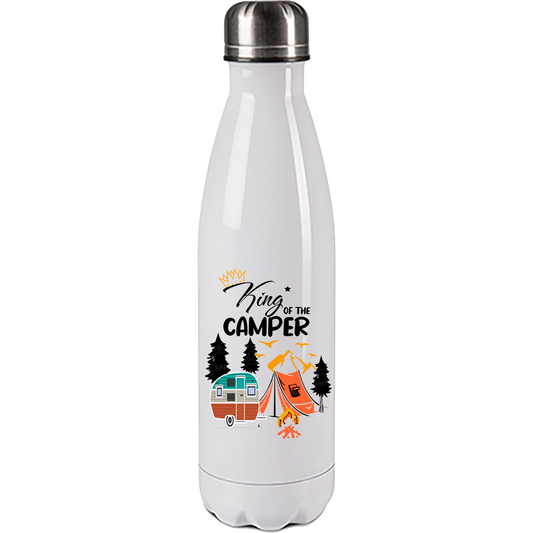 Camping Edelstahl Trinkflasche "King of the Camper" 500ml Handmade-Lifestyle