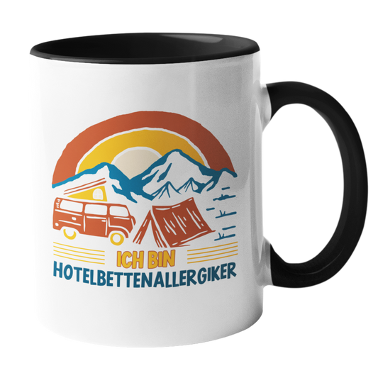 Camping-Tasse "Hotelbettenallergiker" Handmade-Lifestyle