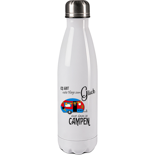 Camping Edelstahl Trinkflasche "Viele Wege zum Glück" 500ml Handmade-Lifestyle