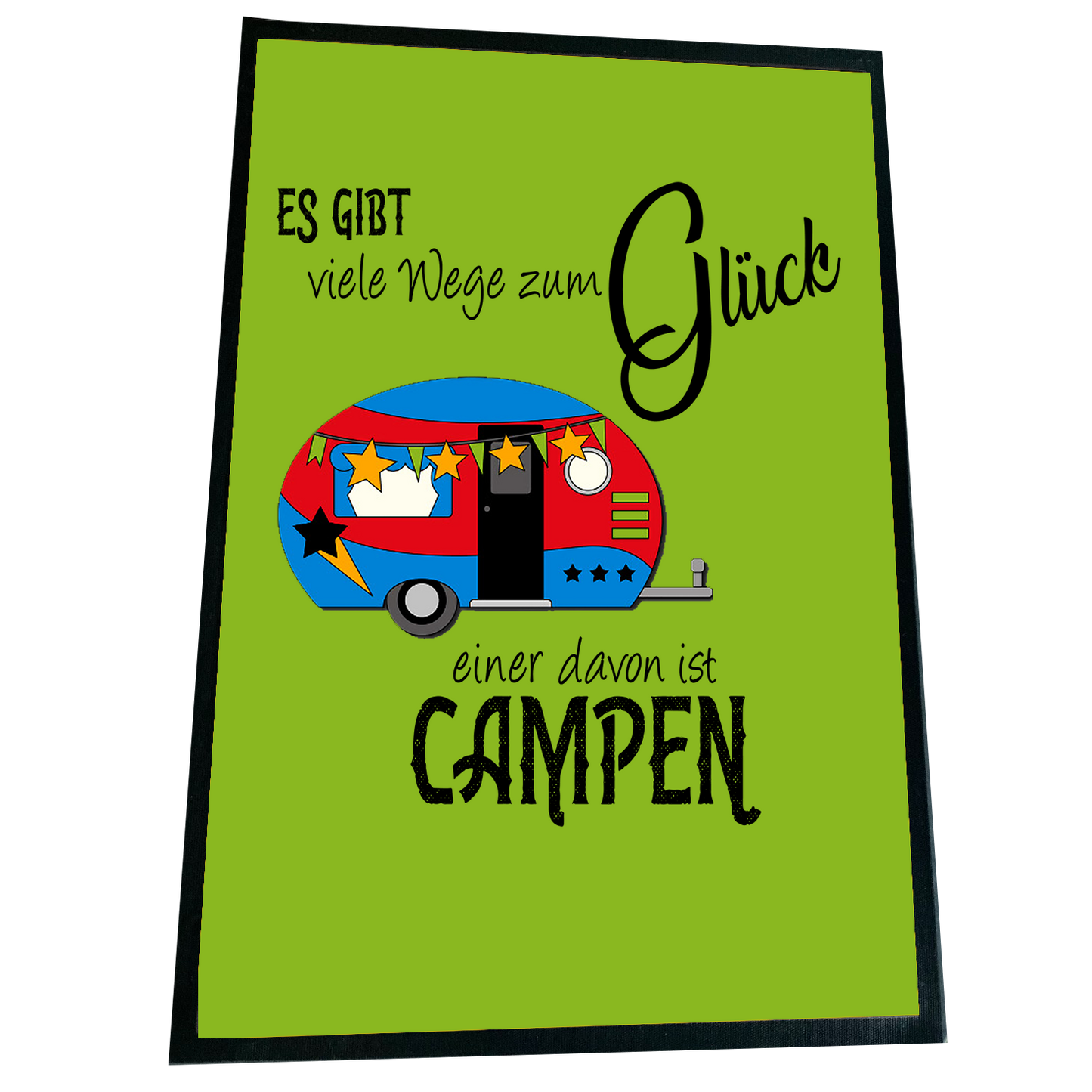 XXL Camping Fußmatte "Viele Wege zum Glück" 60x90 cm Handmade-Lifestyle