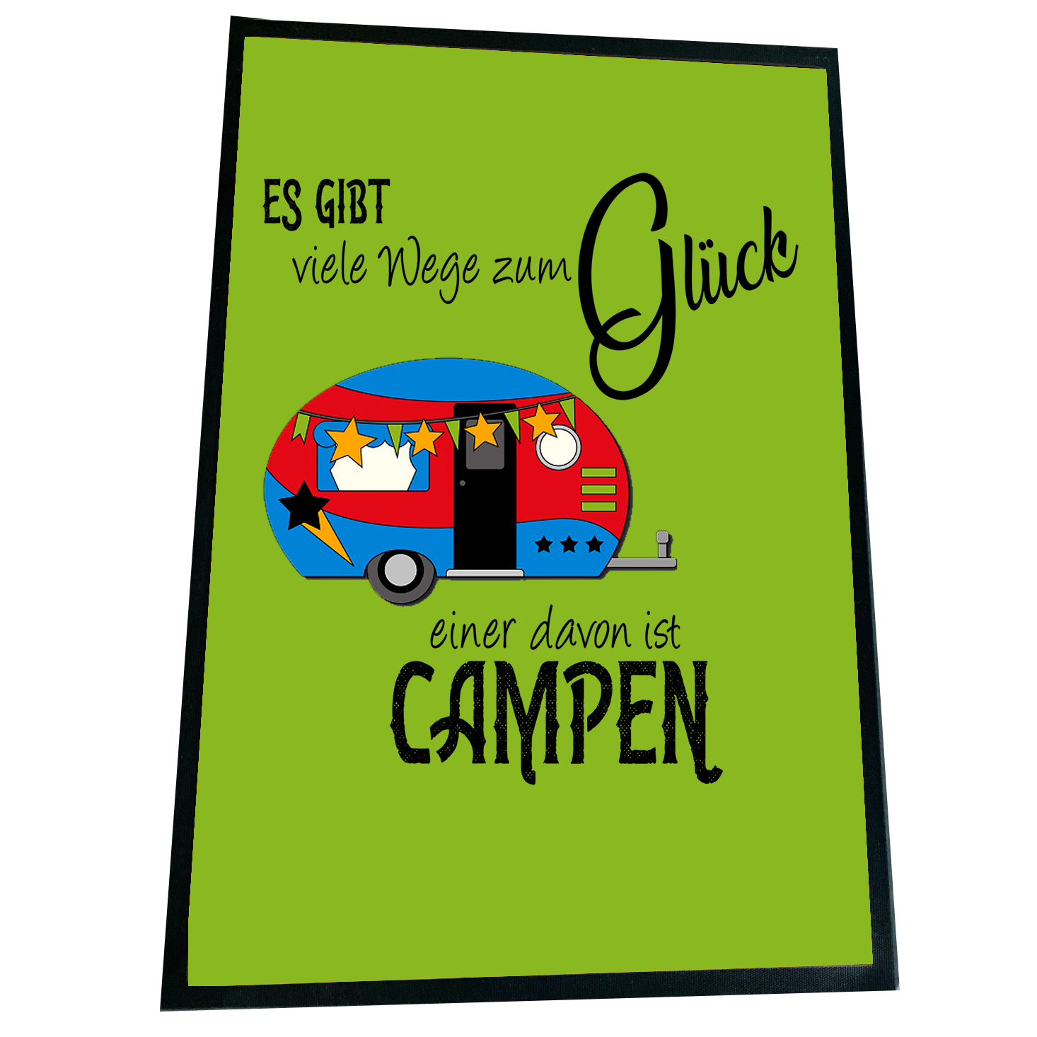 XXL Camping Fußmatte "Viele Wege zum Glück" 60x90 cm Handmade-Lifestyle