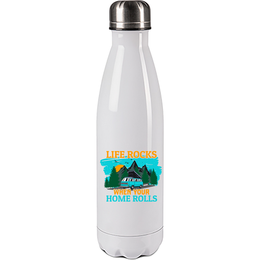 Camping Edelstahl Trinkflasche "Life Rocks" 500ml Handmade-Lifestyle