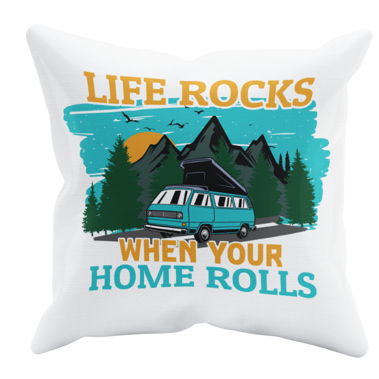 Camping Kissen "Life Rocks" Handmade-Lifestyle