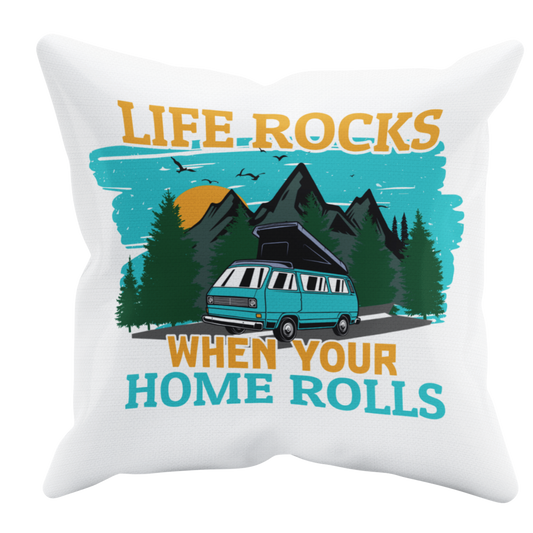 Camping Kissen "Life Rocks" Handmade-Lifestyle