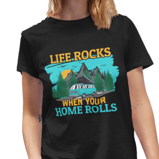 T-Shirt "Life Rocks" Handmade-Lifestyle