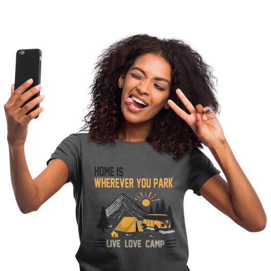 T-Shirt "Home is wherever you park" Handmade-Lifestyle