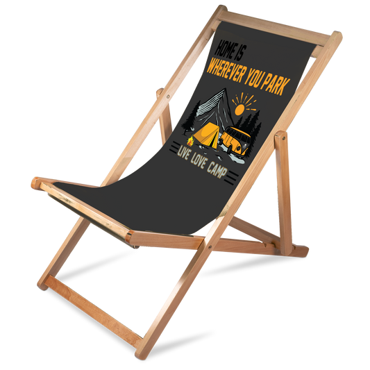 Liegestuhl Camping "Home is wherever you park" Handmade-Lifestyle