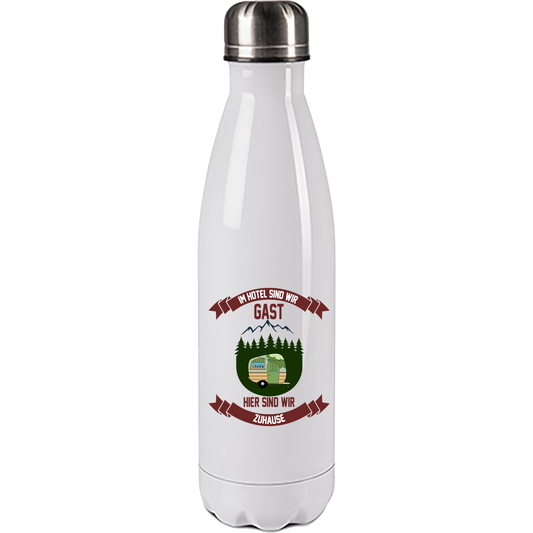 Camping Edelstahl Trinkflasche "Hier sind wir Zuhause" 500ml Handmade-Lifestyle