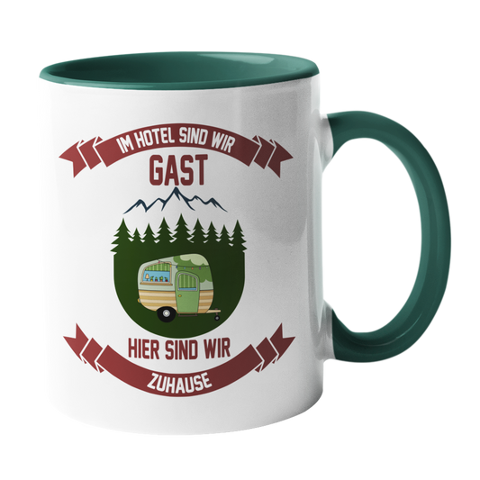Camping-Tasse "Hier sind wir Zuhause" Handmade-Lifestyle