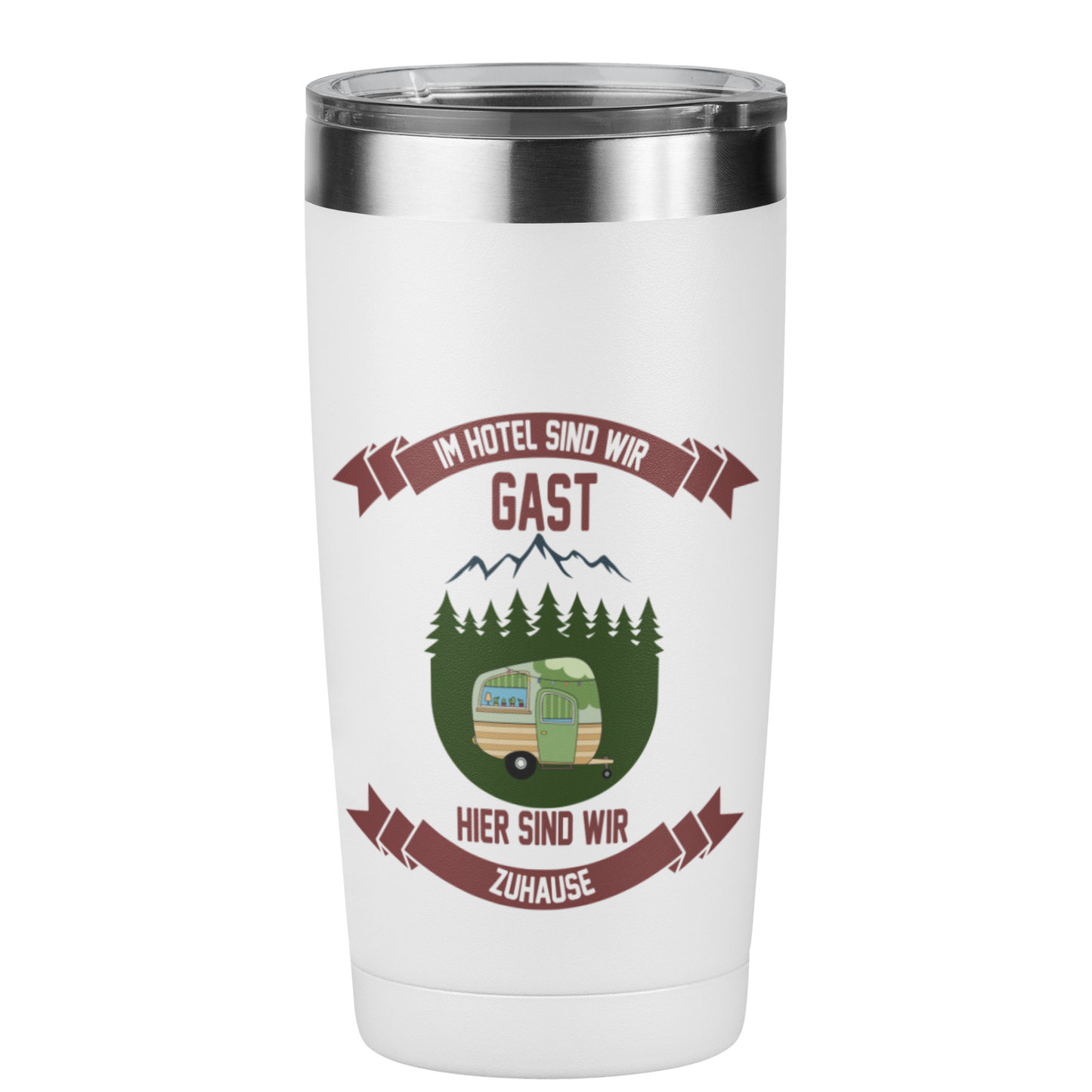 Edelstahl Trinkbecher "Hier sind wir Zuhause" 420 ml Handmade-Lifestyle