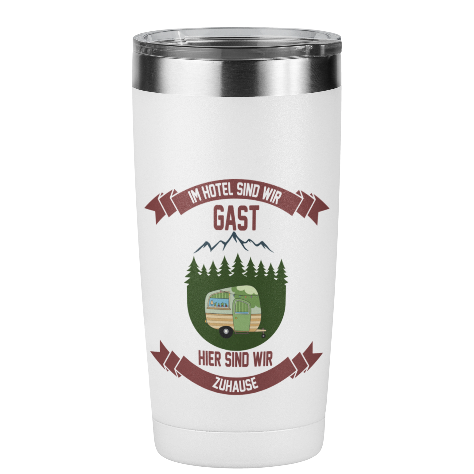 Edelstahl Trinkbecher "Hier sind wir Zuhause" 420 ml Handmade-Lifestyle