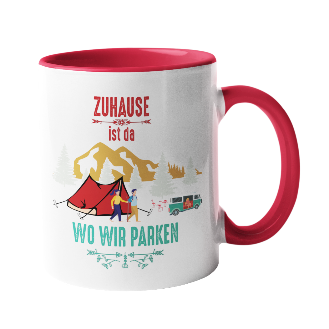 Camping-Tasse "Zuhause ist da wo wir parken" Handmade-Lifestyle