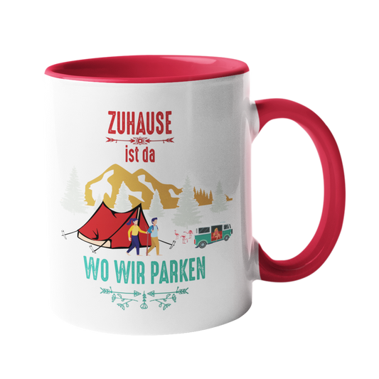 Camping-Tasse "Zuhause ist da wo wir parken" Handmade-Lifestyle