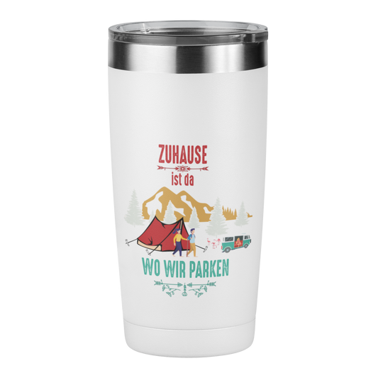 Edelstahl Trinkbecher "Zuhause ist da wo wir parken" 420 ml Handmade-Lifestyle