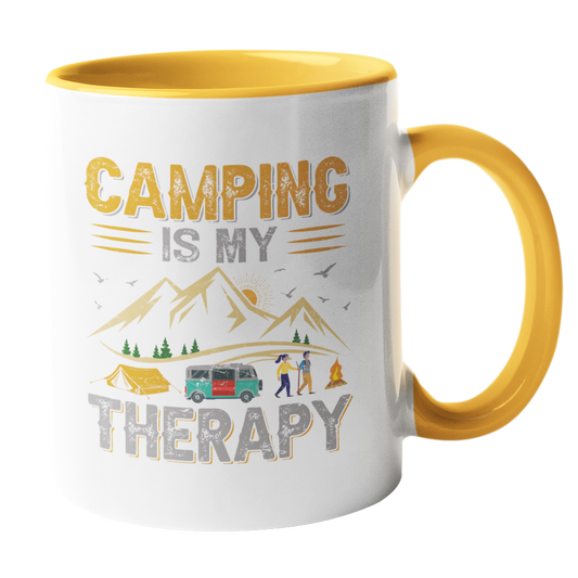 Camping-Tasse "Camping is my Therapy" Handmade-Lifestyle