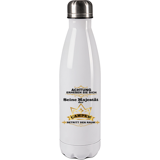 Edelstahl Trinkflasche "Seine Majestät der Camper" 500ml Handmade-Lifestyle