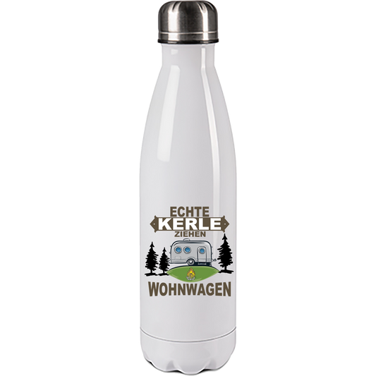 Edelstahl Trinkflasche "Echte Kerle ziehen Wohnwagen" 500ml Handmade-Lifestyle